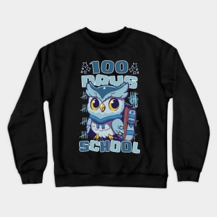 100 days of school featuring a Cute owl with a bagpack #2 Crewneck Sweatshirt